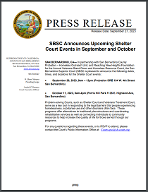 SBSC Announces Upcoming Shelter Court Events In September And October ...